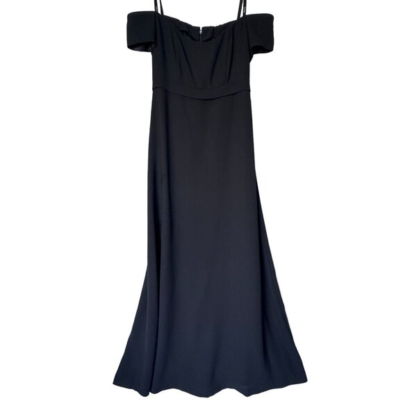 VTG Nicole Miller Black Off-Shoulder Evening Gown Formal Dress Size 8 NWT - Picture 3 of 12